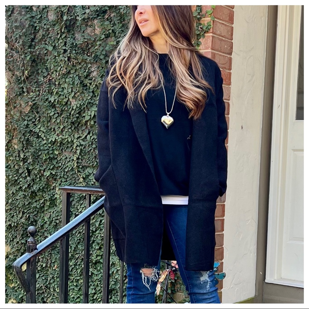 27 PARIS Oversized Black Knit Front pockets Jacket - Picture 10 of 10